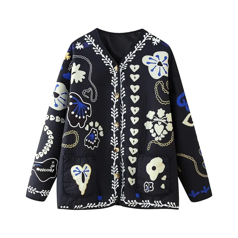 SAW Быстрая продажа женская модная хлопковая куртка с v-образным вырезом и