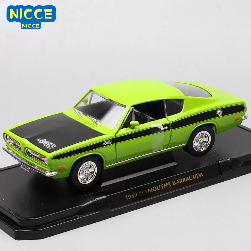 

Nicce 1:18 1969 Plymouth Barracuda Muscle Sports Car Simulation Diecast Car Metal Alloy Model Car Toy for Kids Gift Collection