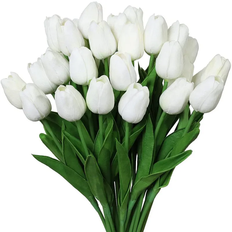 

1 Bunch 9 Heads Bud Artificial Tulips Flowers Real Touch Wedding Table High Quality Bouquet Fake Flower DIY Gift Home Decoration