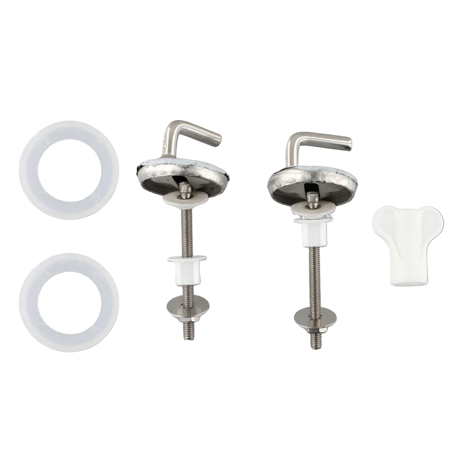 

1 Pair Toilet Seat Hinge Fitting Replacement Stainless Steel Mounting Screw Toilet Seat Cover Hinges Quick Release Toilet Hinge