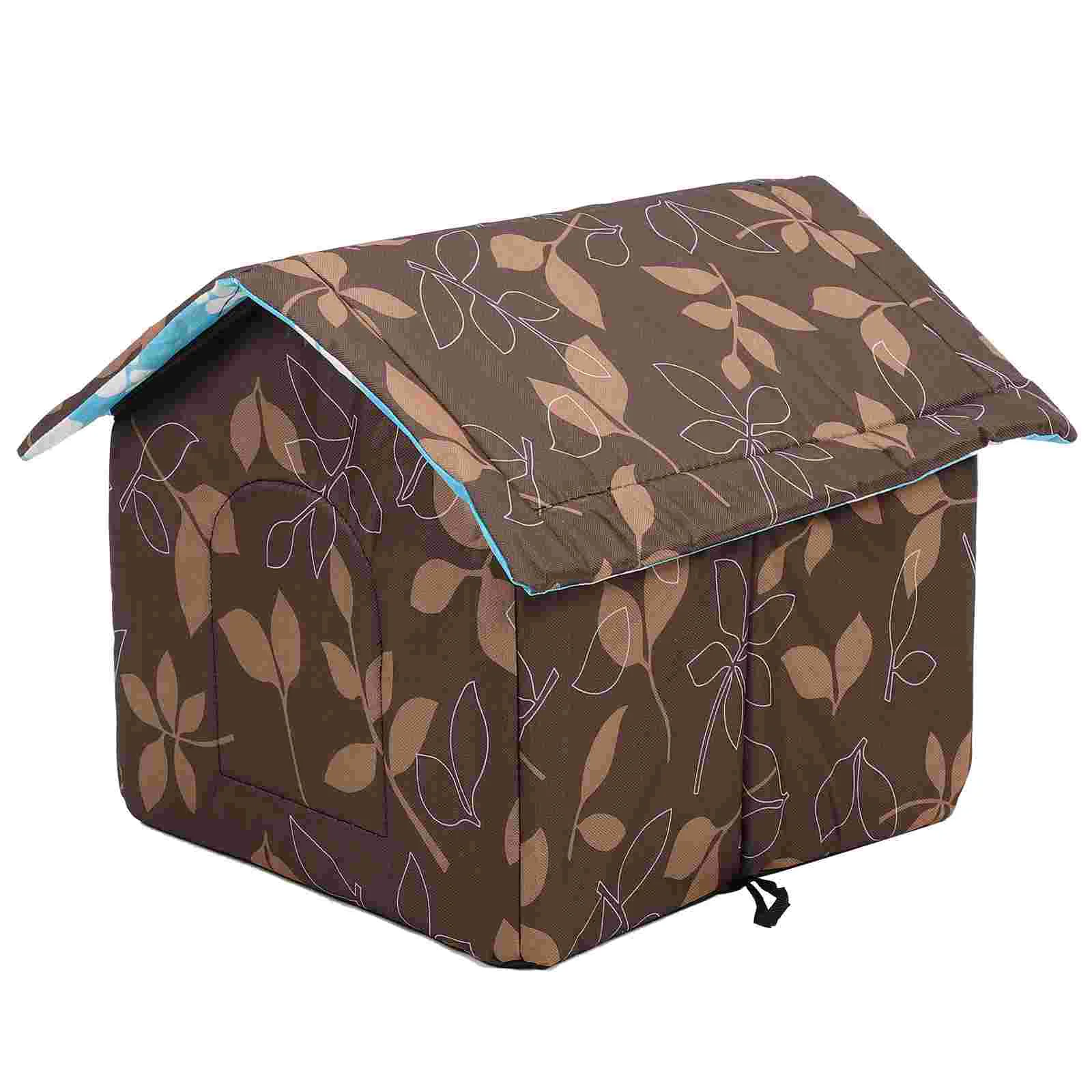 

Outdoor Cat Shelter Pet Bed Nest Cattery Weatherproof House Sleeping Kitten Half Closed Warm