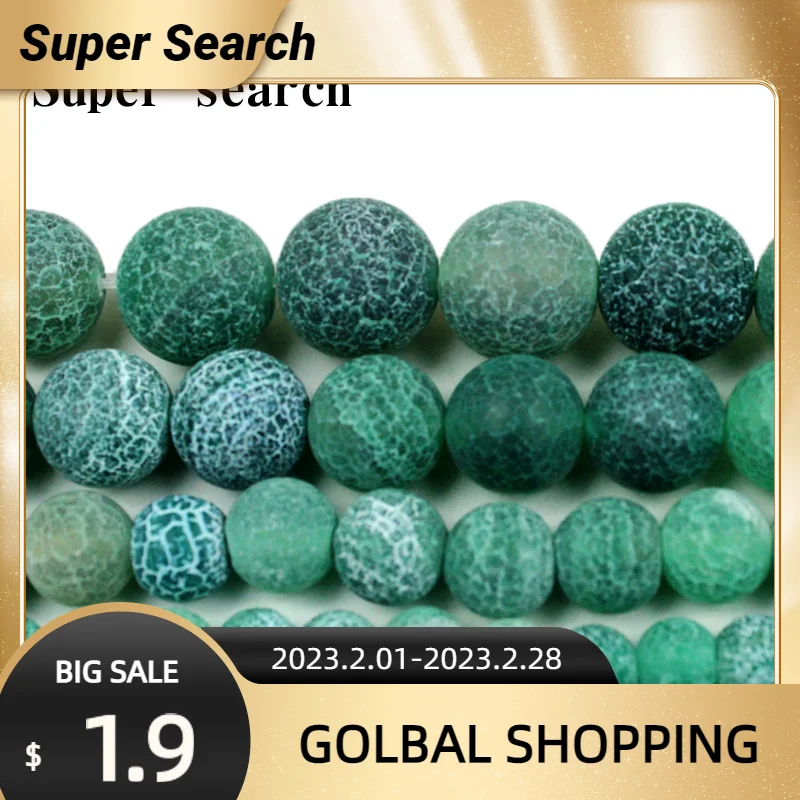 

Natural Stone Beads Green Weathered agat Round Loose Ball 4/6/8/10/12MM DIY Handicraft Jewelry Bracelet Necklace Making
