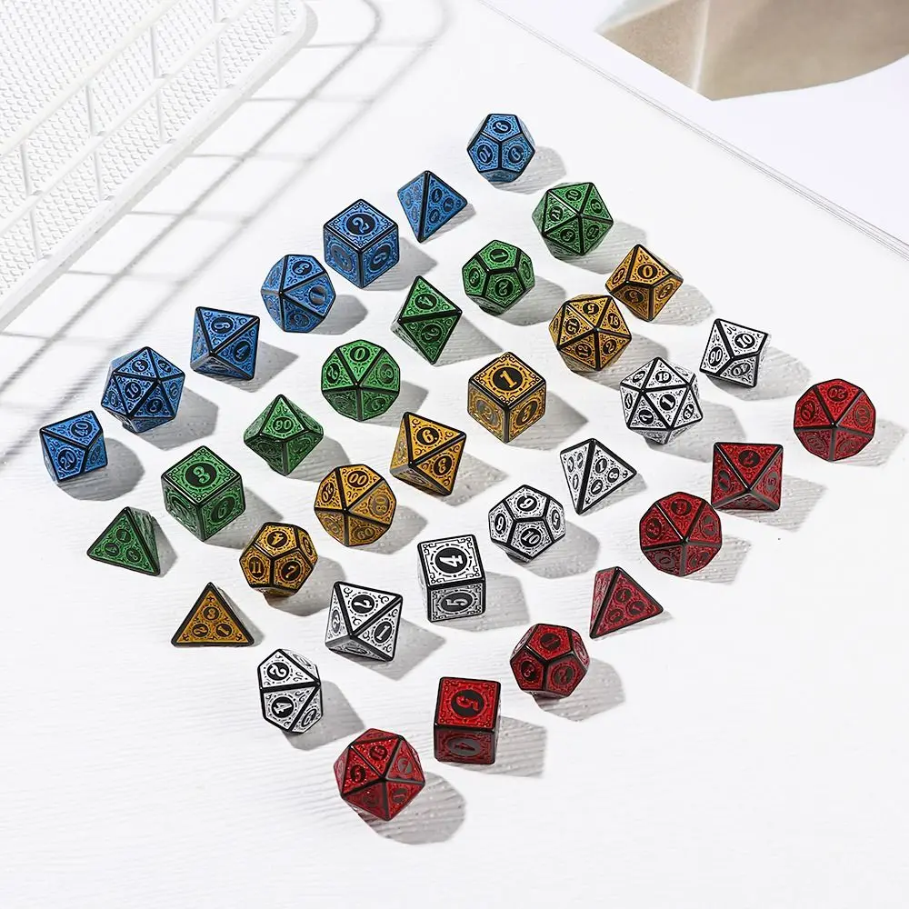 

10Pcs/set 4-sided Complex Pattern Dice 4-sided Board Game Dice Polyhedral Kit For Party Acrylic Glitter Dice Set Game Accessory