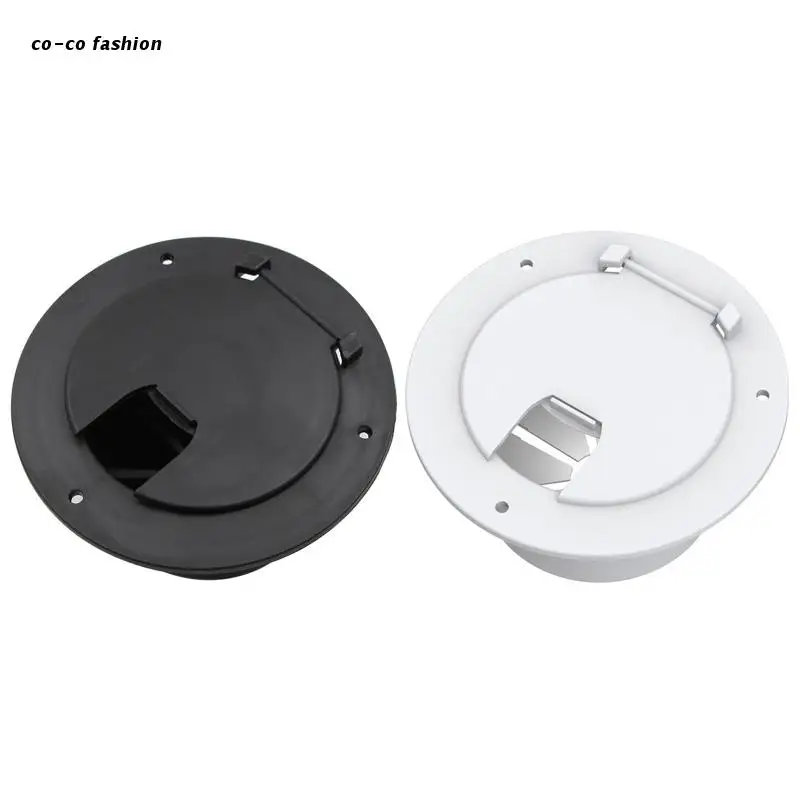 

517B Premium Round Electrical Cable Hatch with Back Black/White Electric Cable Hatch