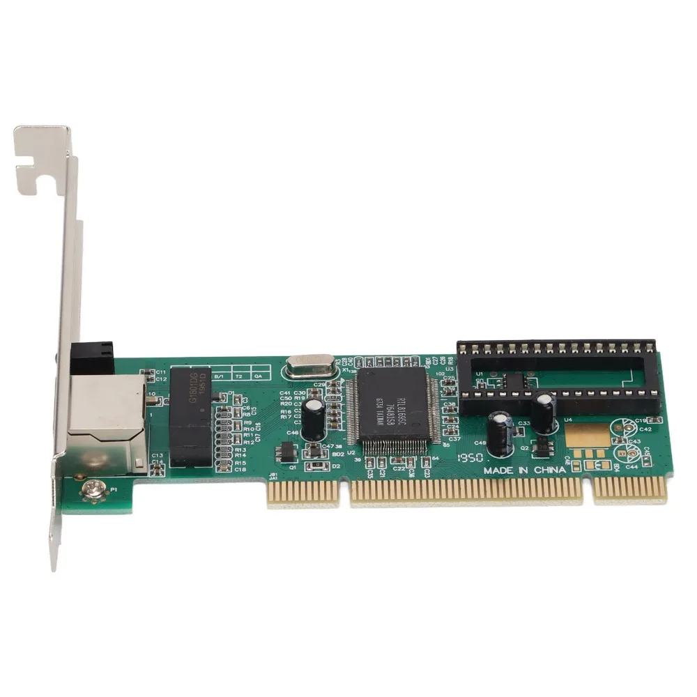 Фото Сетевая карта PCI Gigabit на чипе RTL8169: стабильная работа, высокоскоростная передача данных, Ethernet-карта PCI с одним портом RJ45 для игровых ПК №1