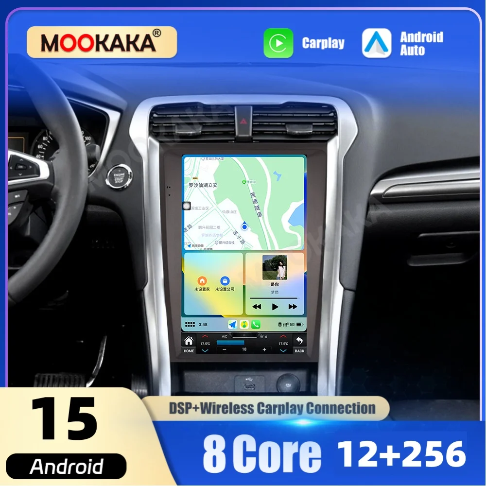 Фото 12.1'' Автомагнитола Android 15 для Ford Fusion Mondeo MK5 2013-2018 с беспроводным CarPlay, интеллектуальные автомобильные системы, автомобильная мультимедиа №1