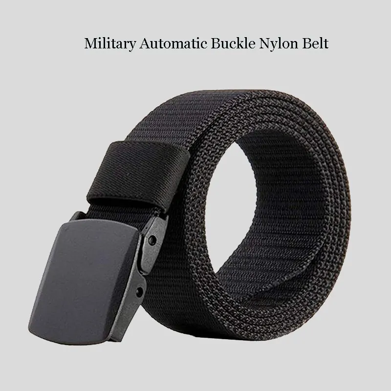 Military Automatic Buckle Nylon Belt Outdoor Hunting Multifunctional Tactical Canvas Belt High Quality Men Belt