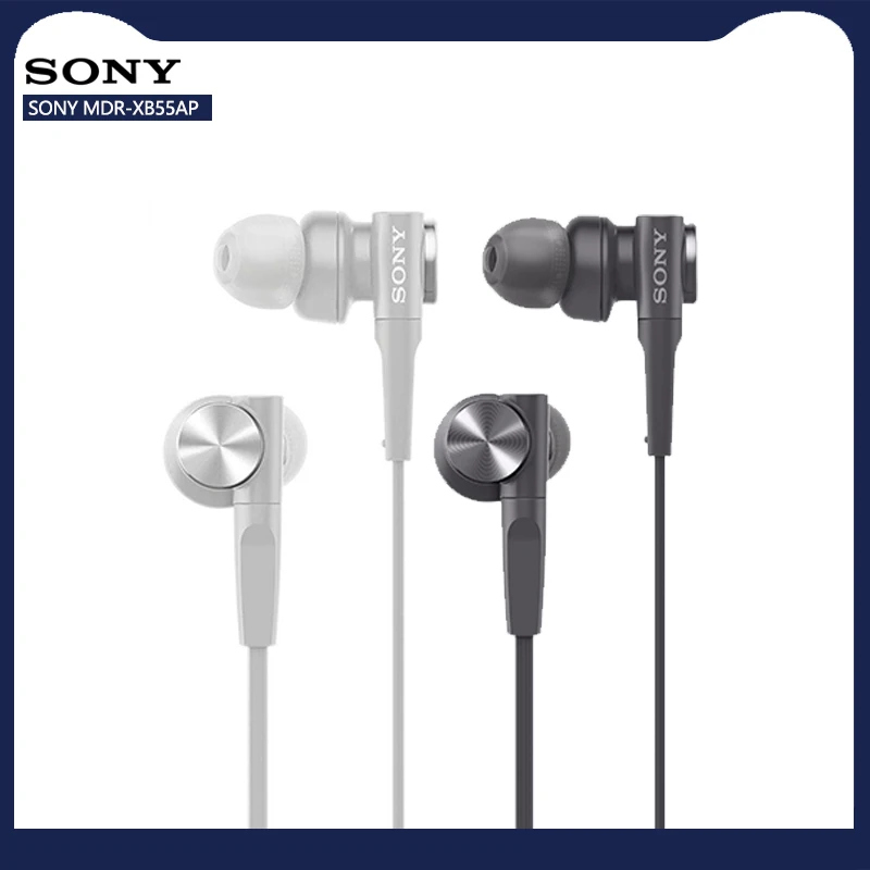 

Оригинальные наушники SONY MDR-XB55AP In-Ear Extra Bass, проводные стереонаушники 3,5 мм, Спортивная гарнитура с микрофоном, наушники