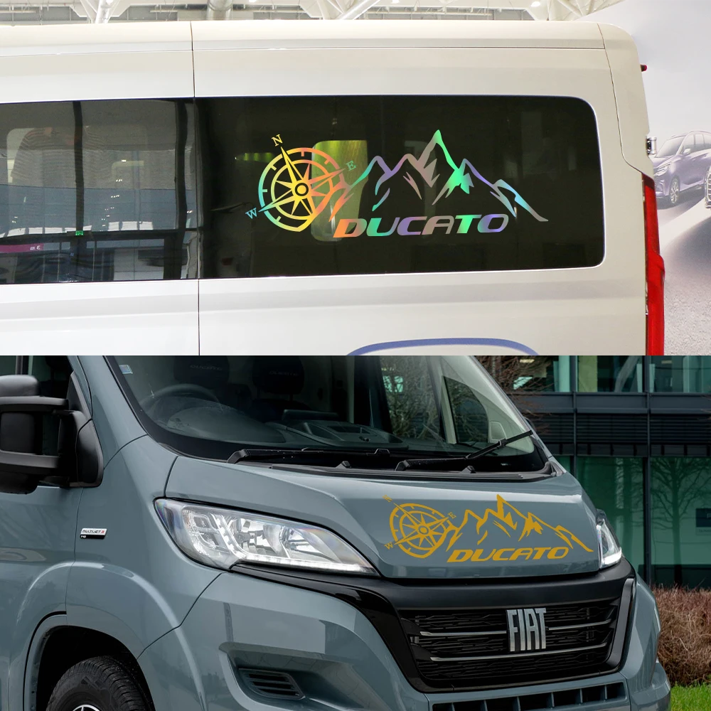 Фото Автомобильная наклейка Van Camper, графический горный компас, декор, наклейка, автоаксессуары, украшение для Fiat Ducato 244 250 230 X250 Maxi №4
