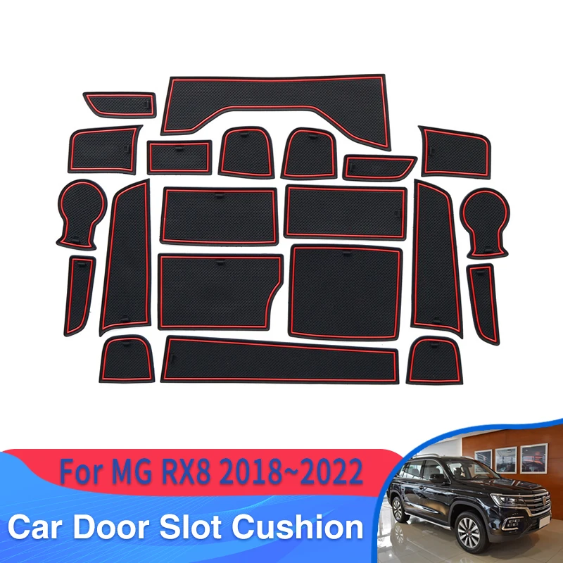 

Door Groove Mats For MG RX8 Accessories Roewe RX8 IS21 2018~2022 Auto Non-Slip Mat Rubber Styling Slot Hole Pad Car Accessories