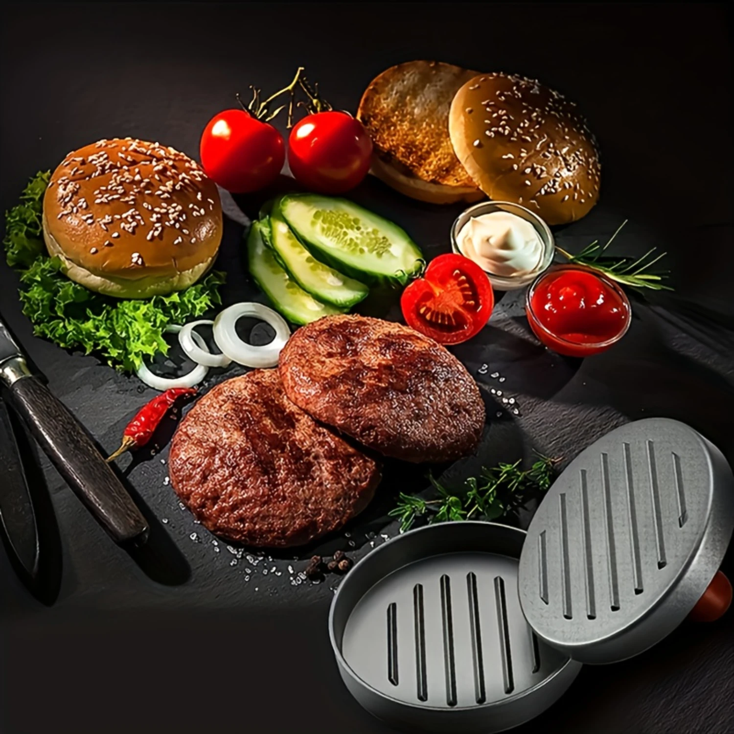 Набор пресс для гамбургеров и 100 шт. бумаги набор мяса с антипригарным покрытием