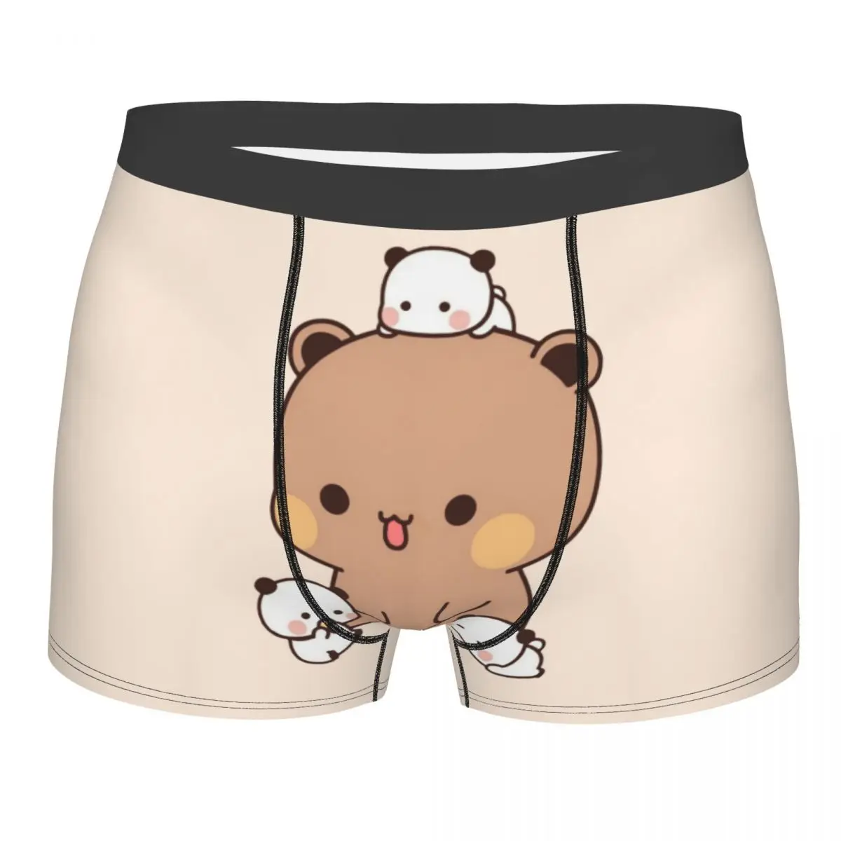 

Panda and Brownie Bear Couple Men Boxer Briefs Shorts Panties Breathable Underwear Cat Homme Funny Plus Size Underpants