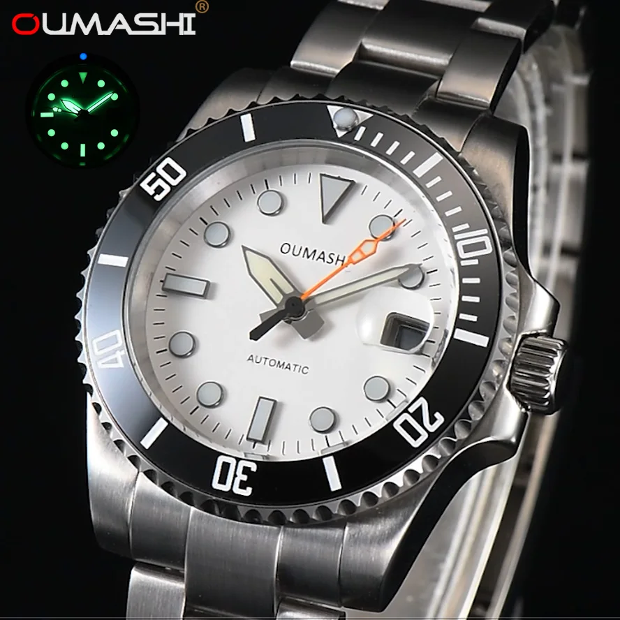

OUMASHI NH35 Men's Automatic Mechanical Watch 40mm Watch Ceramic Bezel Luminous Date Men's Clock