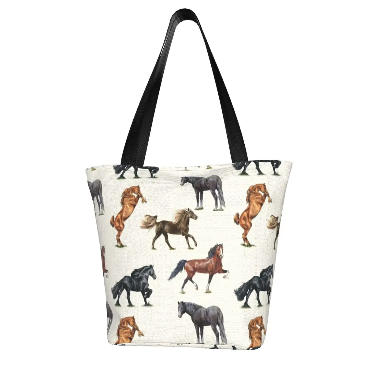

Horse Pack Shopping Bag Cool Horses Love Streetwear Cloth Handbags Female Gift Aesthetic Bags