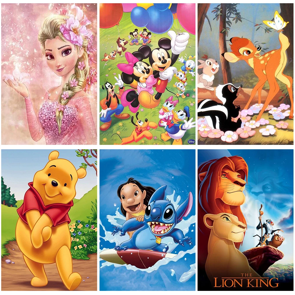 

Алмазная живопись Disney 5D «сделай сам», Мультяшные животные, Король Лев, Винни-Пух, полная вышивка, картина из искусственных страз