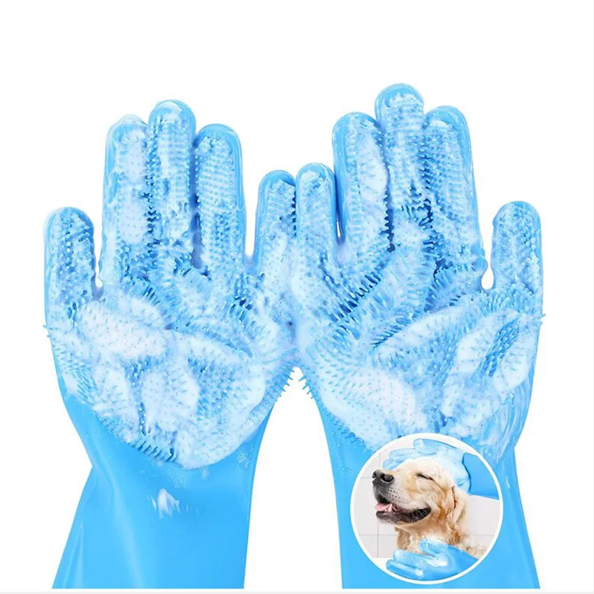 

1 пара, термостойкие силиконовые перчатки для удаления шерсти у домашних животных