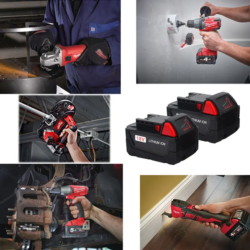 Сменный литий-ионный аккумулятор 18 в 100% мАч 12800 Ач для Milwaukee Xc M18 M18B аккумуляторы и