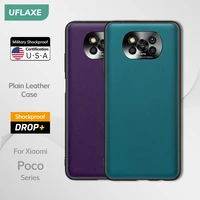 uflaxe original plain leather case for xiaomi poco x3 pro nfc poco x3 gt camera protection back cover shockproof hard casing