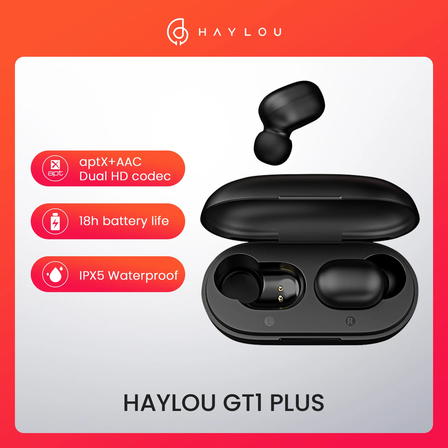 Беспроводные наушники Haylou GT1 Plus APTX 3D с реальным звуком сенсорные DSP