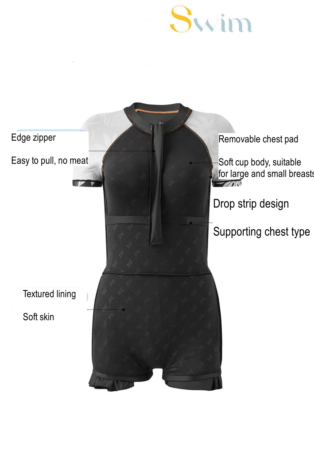 Женский цельный купальный костюм для водных видов спорта с эффектом пуш-ап