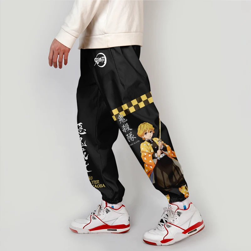 

Anime Japanese Cargo Pants Streetwear Men Boy sweatpants Demon Slayer: Kimetsu no Yaiba Elastic Waist Hip Hop Joggers Pants