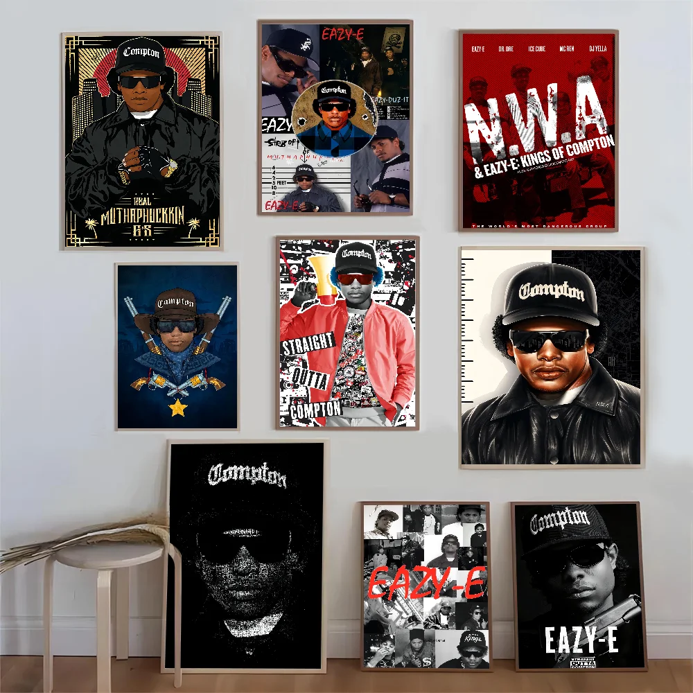 Хип-хоп музыкальные звезды Ice Cube Eazy-E самоклеящийся художественный постер