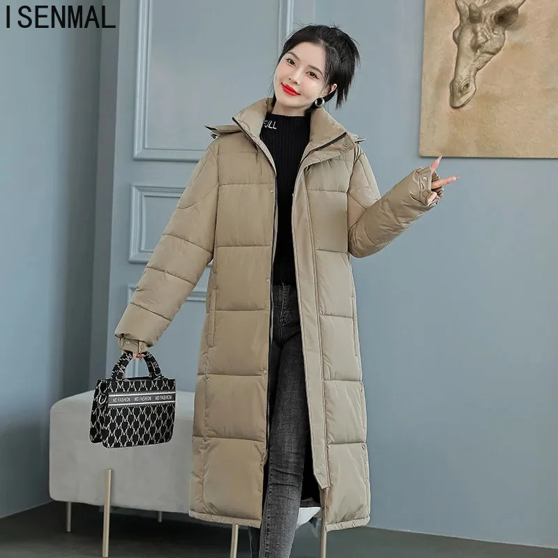 New Women Winter Parka Jacket Long Coat Hooded Outwear Warm Down Cotton Jacket Slim Parka Padded Loose Female Student Coats