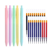 cheap 13pcs 21pcs ballpoint pen with refill 2022 kawaii korean stationery set 0 5mm push needle tube neutral test pen for kids