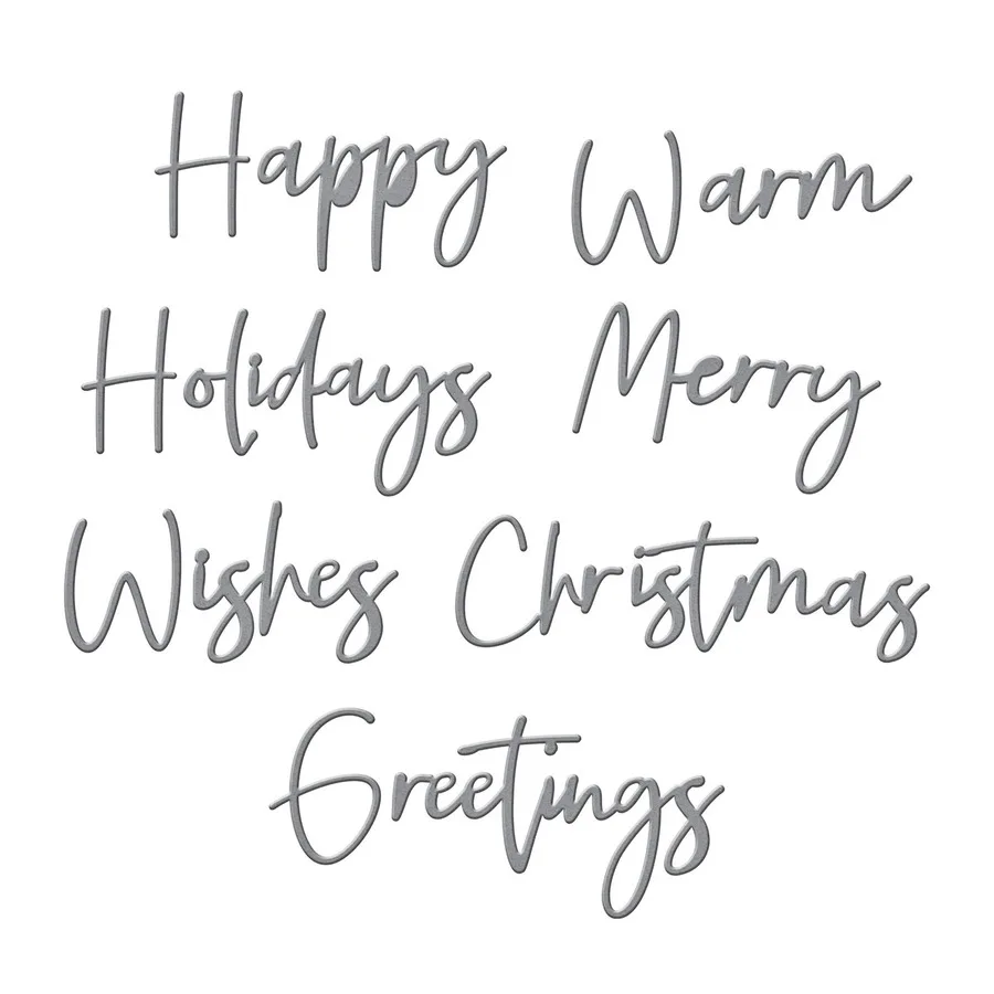 

Christmas Wishes Metal Cutting Dies Stencils Die Cut for DIY Scrapbooking Album Paper Card Embossing New 2022