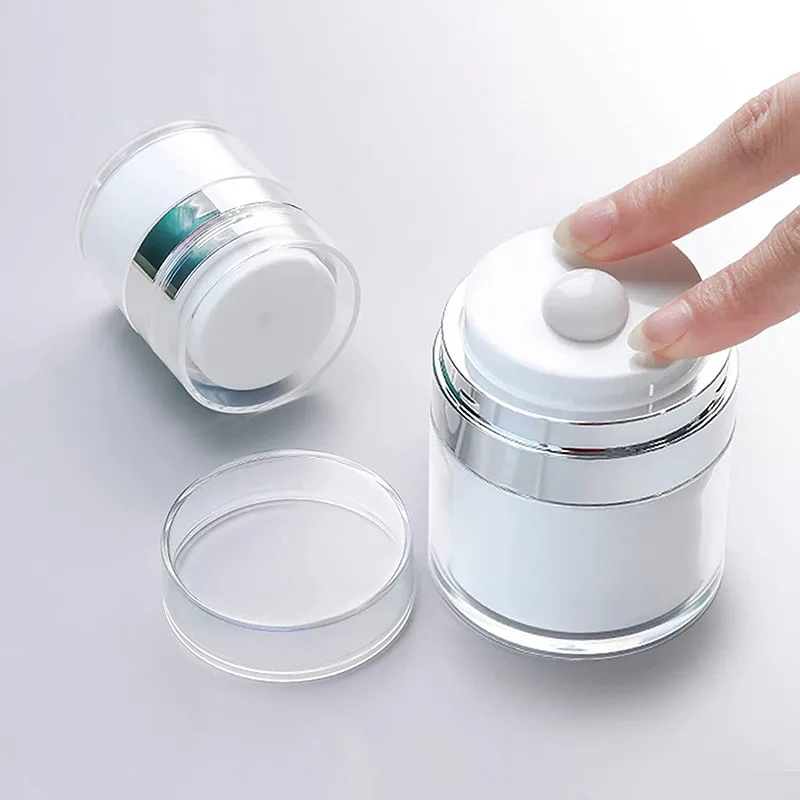 

Refillable Cream Jar Travel Cosmetics Container Airless Pump Jar Vacuum Bottle Travel Size Empty Container for Cream and Lotion