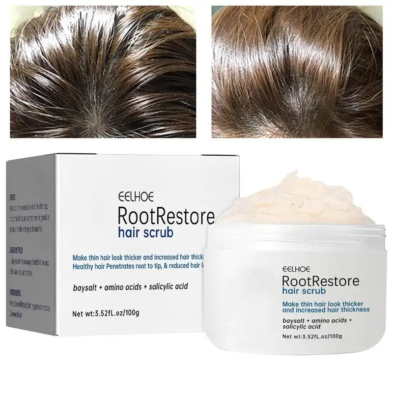 

100g Scalp Root Restore Scrub Shampoo Cream Sea Salt Scalp Turmeric Massage Scalp Fluffy Hair Moisturizing Scalp Cleansing