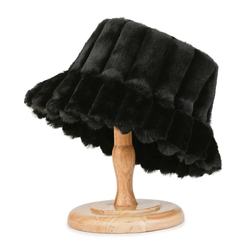 Женская плоская Панама в полоску шапка из меха кролика теплая зимняя шапки для