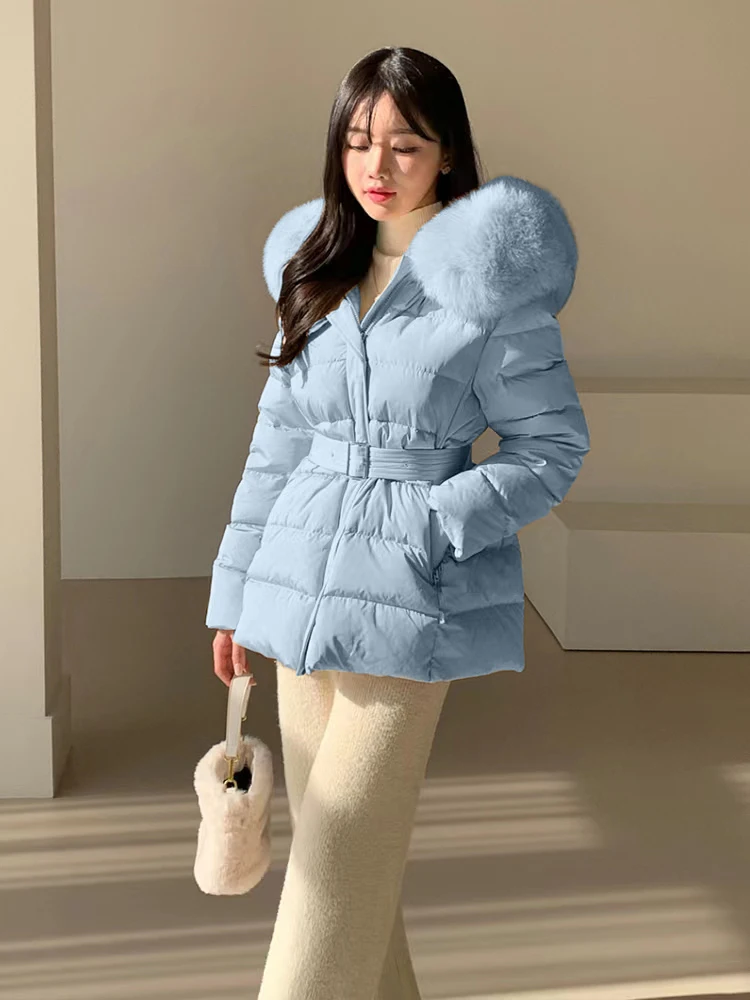 Новая зимняя одежда Женская свободная модная пуховая куртка средней длины парка
