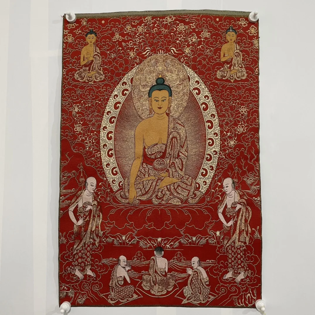 

Шелковая вышивка Thangka, фэншуй, богатство «Будда Бодхисаттва», роспись, ручная работа, домашнее украшение, #48
