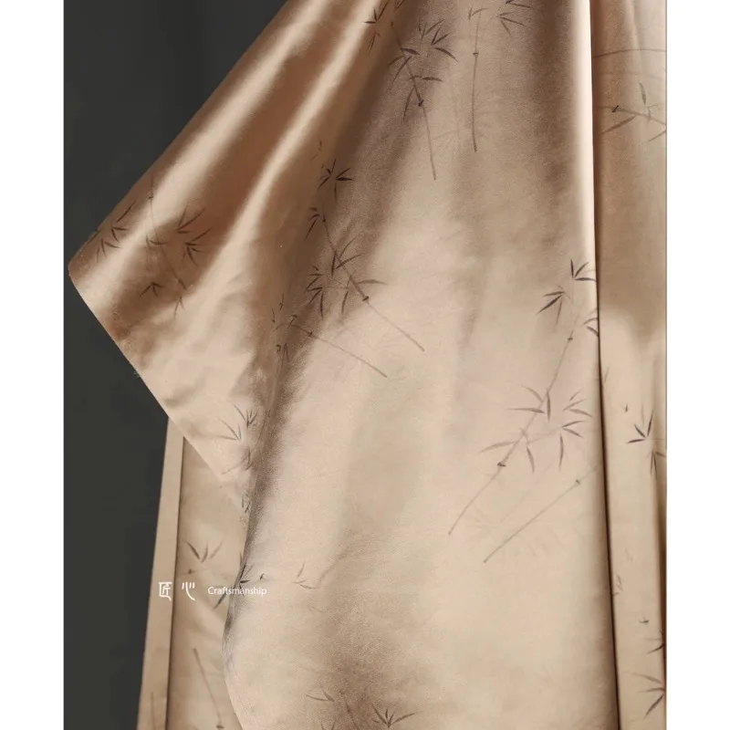 

Acetic Acid Satin Fabric Apricot Thickened Chinese Cheongsam Dress Creative Clothing Designer Cloth Diy Sewing Meters Material