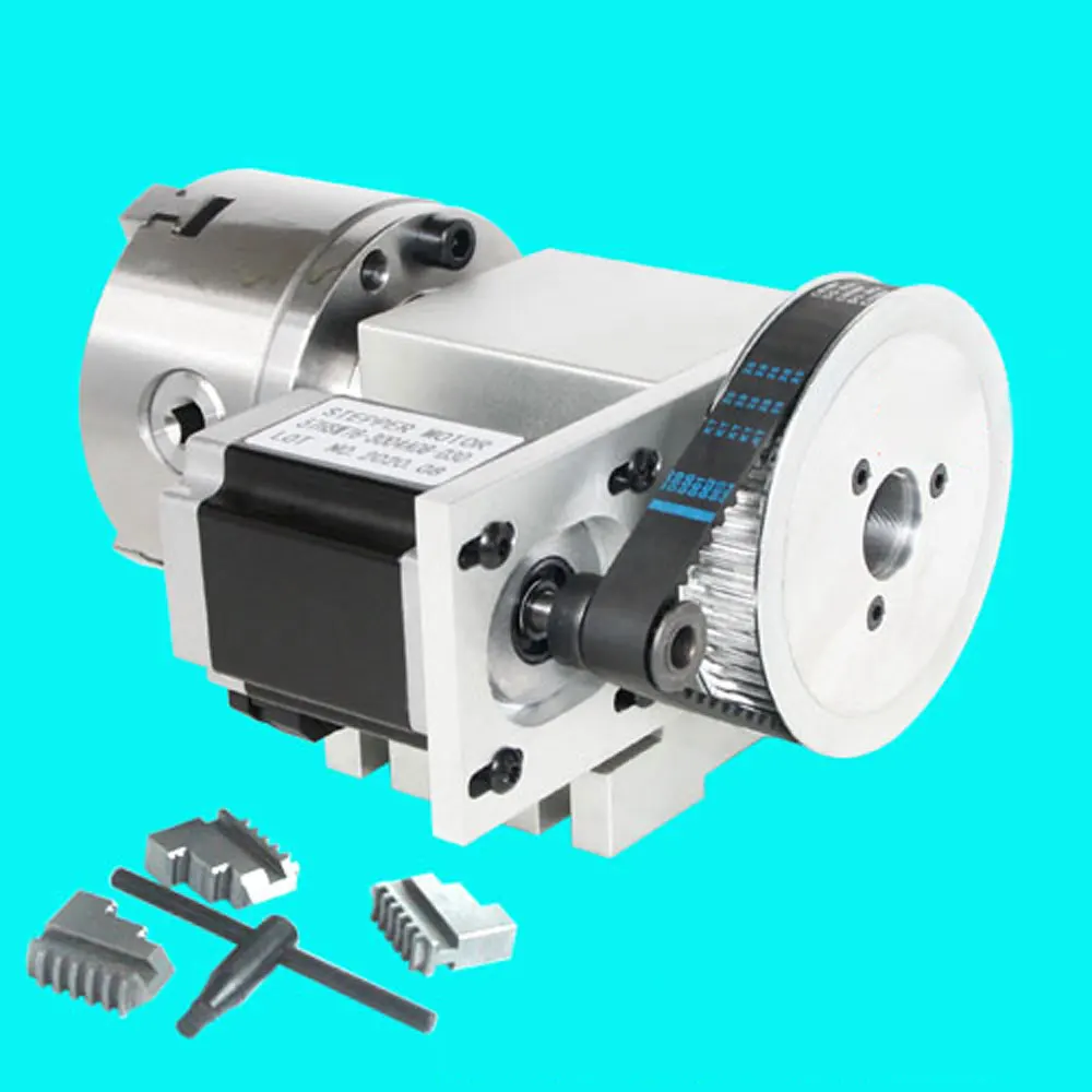 Ось ЧПУ ось А 100 мм 4-кулачковый патрон самоцентрирующийся ручной