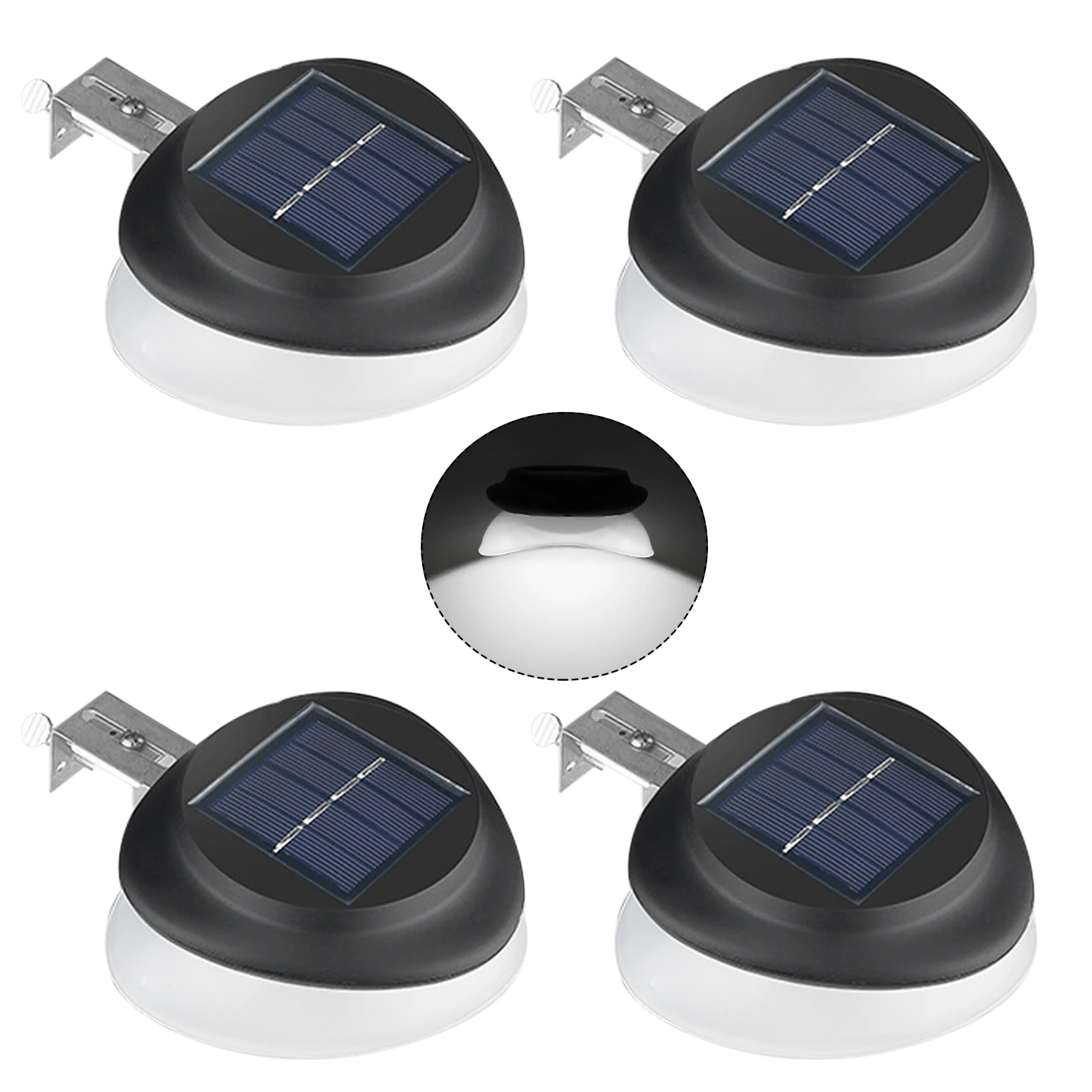 

4pcs 9 LED Driveway Fence Lamp Outdoor Garden Patio Deck Waterproof Villa Solar Gutter Light Pathway Decorative Wall Mount