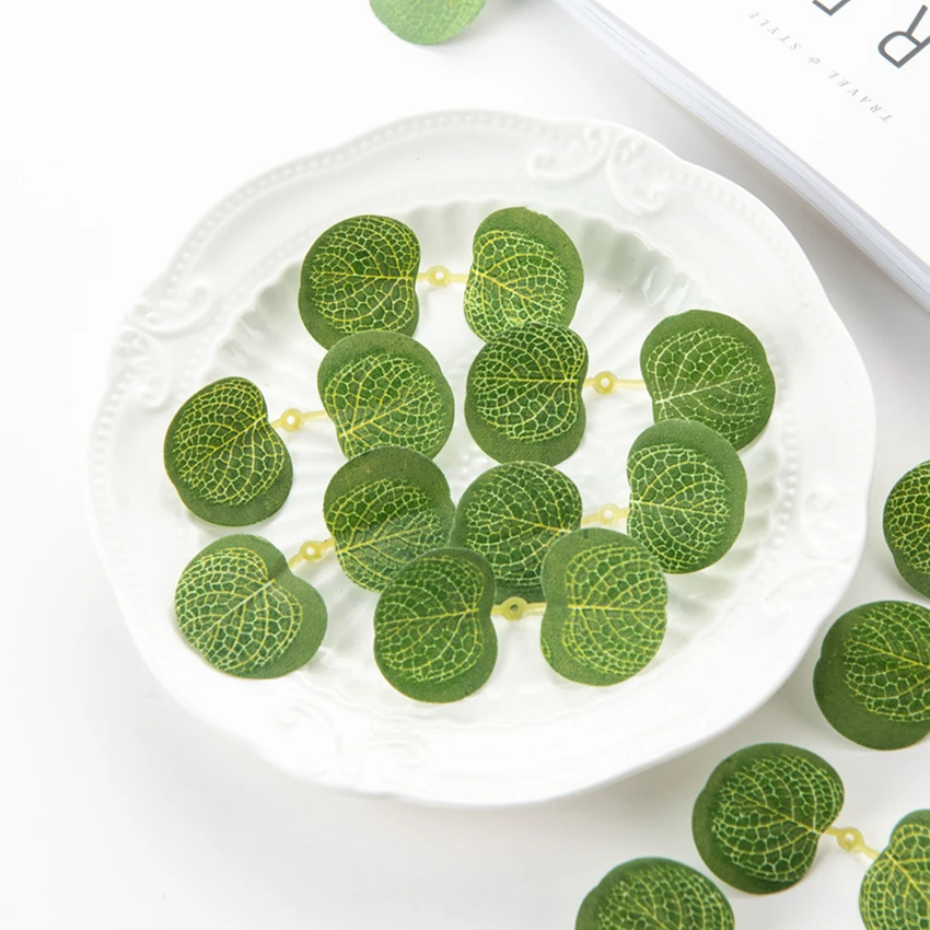 

Поддельные шелковые листья эвкалипта, 50 шт., искусственные растения, декор на день Святого Валентина для дома, свадебные венки, аксессуары, уличный скрапбукинг своими руками