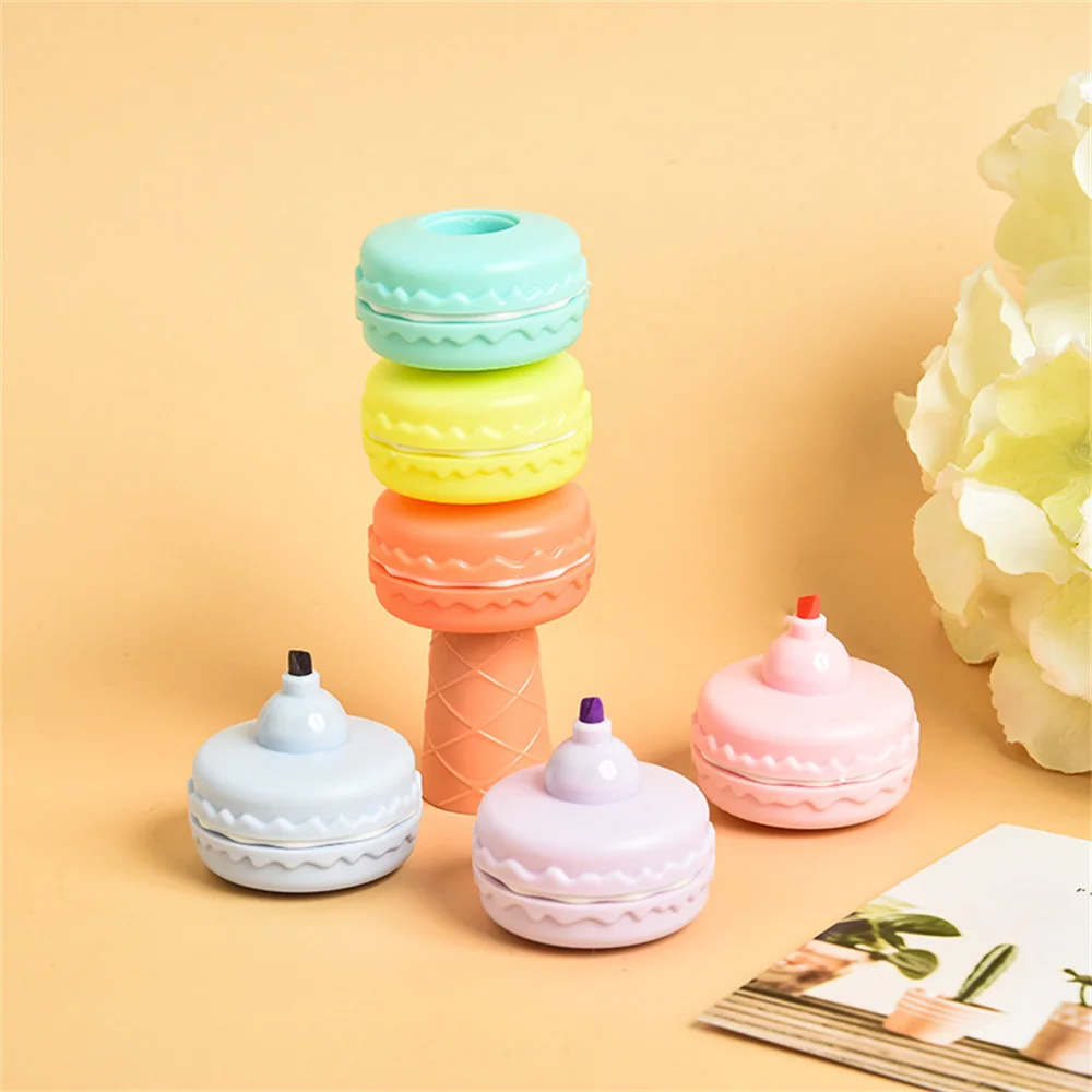 

6pcs Novelty Cookie Highlighter Pen Set Kawaii Candy Color Manga Markers Midliner Pastel Highlighter Set Stationery