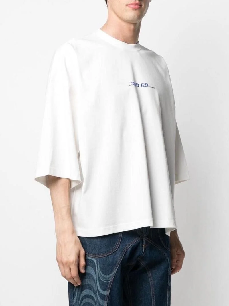 

22SS Scratch Tape Logo Print ADER ERROR T Shirt Men Women EU Size 100% Cotton ADER Top Tees Streetwear Summer Justin Bieber