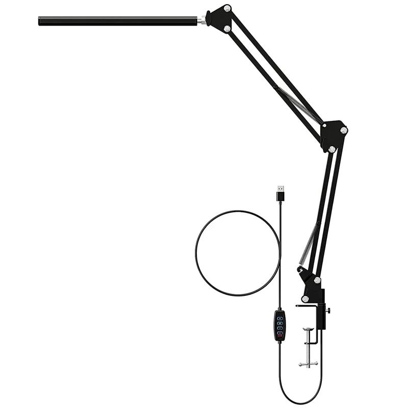 

Desk Lamp With Clamp,LED Swing Arm Table ,Blue Light Blocking Dimmable Architect Light,Adjustable 3 Color Temperature