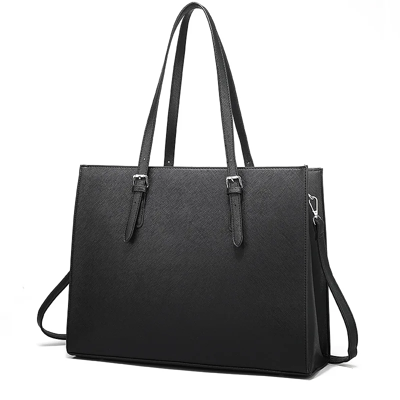 Customized letter PU Leather Tote Bag Commuter Women's Handbag For MacBook 13