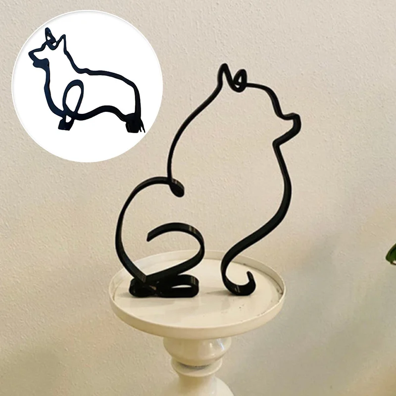 

Metal Figurines Dog Art Sculpture Modern Sculpture for Home Party Office Desktop Ornaments Home Decoration Cute Pet Gifts