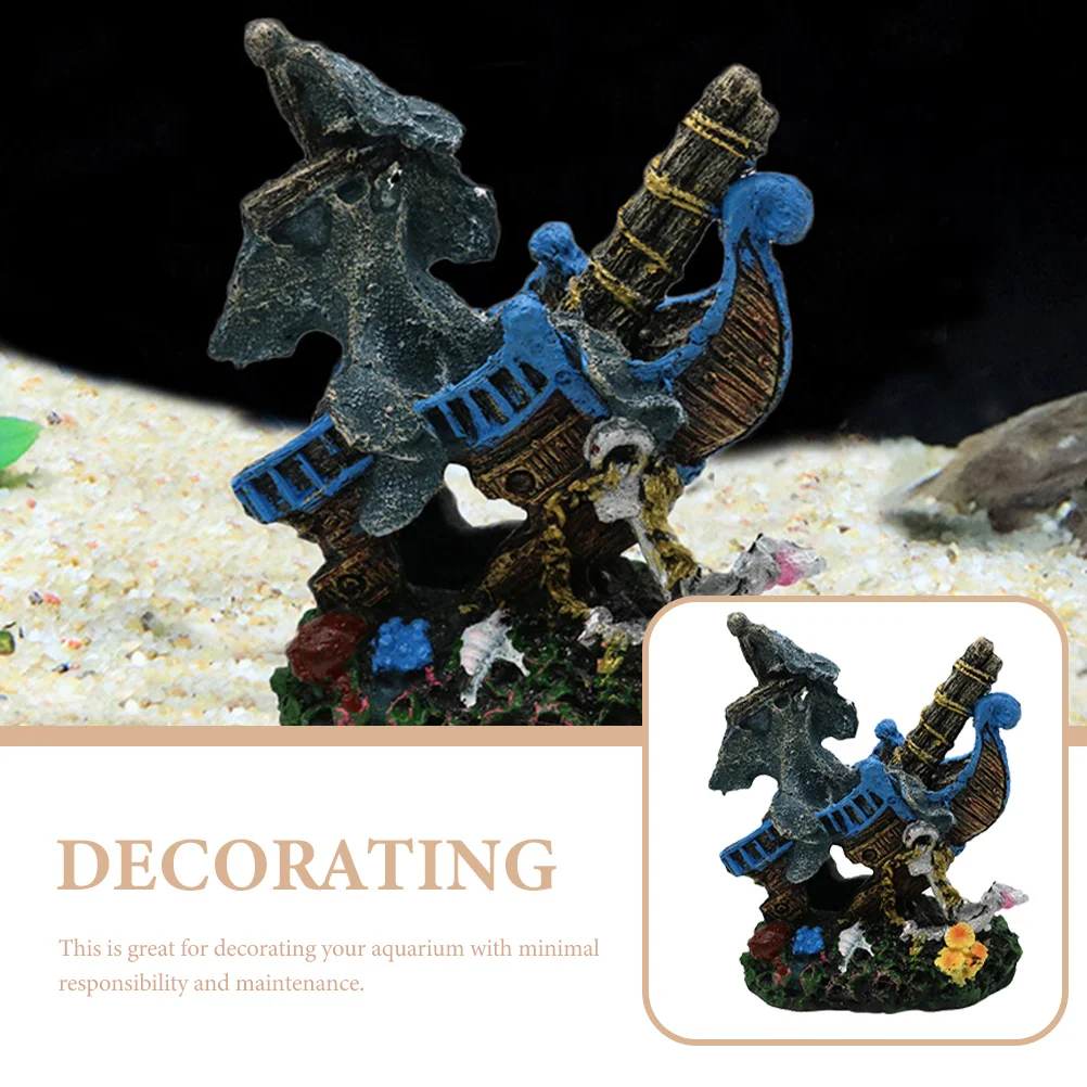 Искусственное судно полимерное эвакуация украшение для аквариума сломанный