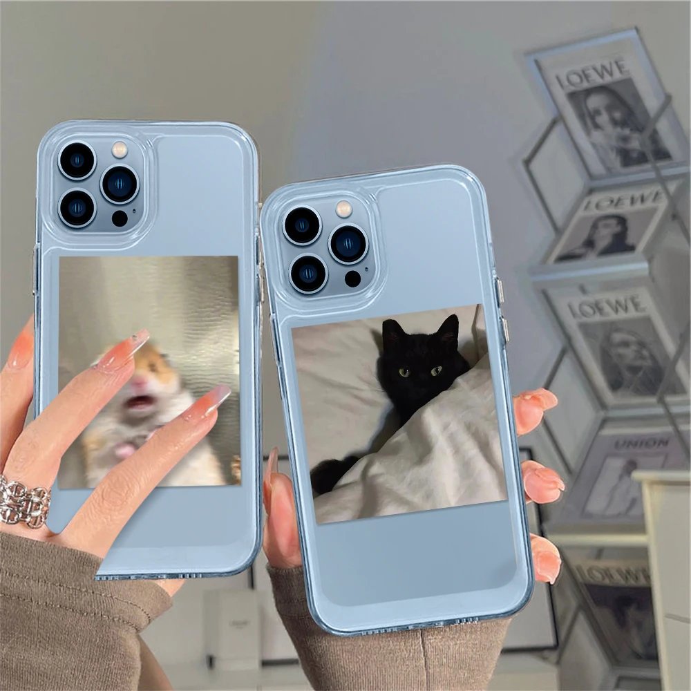 

Clear Phone Case for iPhone 14 13 12 11 Pro Max Mini XS XR X Funny Animals Mouse Cat Couple Cover for iPhone14promax Capa Fundas