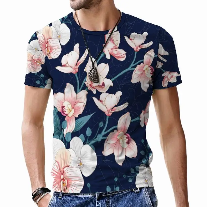 

Summer New Golden Chain Men's T-shirt Hip Hop Loose Breathable 3D Printing Style Cool Short Sleeve Fashion O-Neck