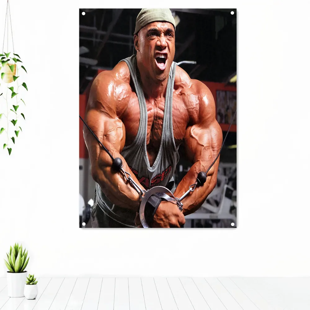 

Bodybuilding Tapestry Wall Hanging Painting Workout Inspirational Decorative Banner Flag Film Print Poster Wall Art Gym Decor