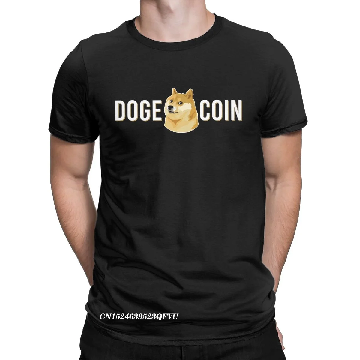 

Men's Tee Shirt Dogecoin Cryptocurrency Crazy Pure Cotton Tees Harajuku Tops T Shirts Crew Neck Clothing Printing