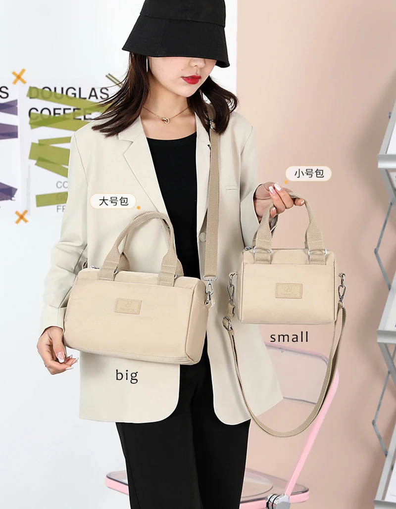 Versatile and trendy single shoulder crossbody bag, nylon waterproof and wear-resistant commuting portable handbag, fashionable