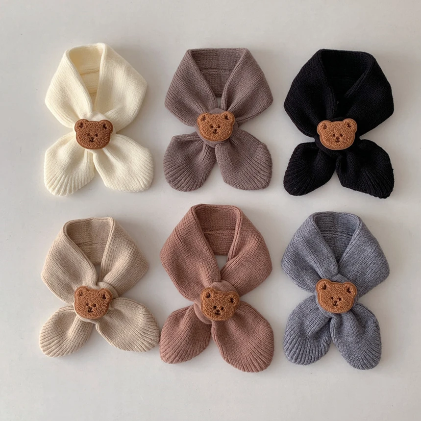 

Kids Scarf Soft Wool Warm Children's Autumn Winter Knitted Newborn Bib Infant Toddler Neck Warm Fashion Baby Girl Boy Scarves